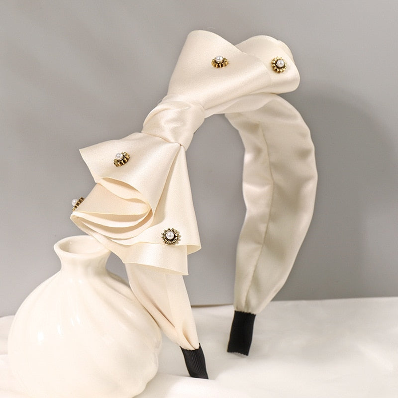 Solid Fabric Satin Hair Scarf Band Hairband for Women Girl Korea Headbands Fashion Accessorie