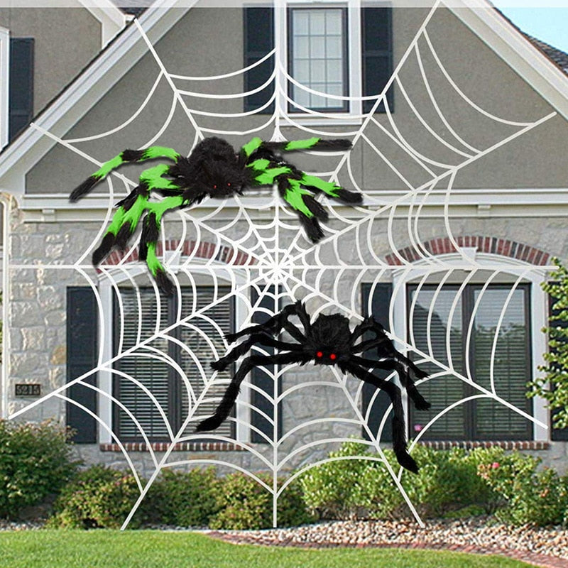 30cm, 50cm, 75cm, 90cm Oversized Plush Black Spider Halloween Party Decoration Outdoor Home Bar Haunted House Horror Props