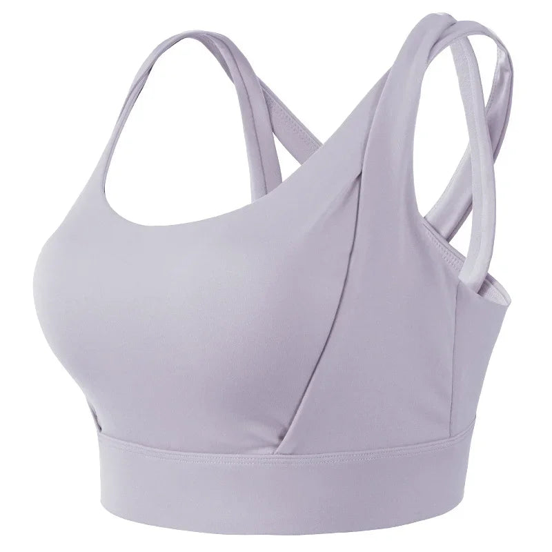 qgtao Two Piece Tank Top Woman Gym Fitness Push Up Sport Bras Women Underwear High Elastic Yoga Bra Padded Running Vest Workout