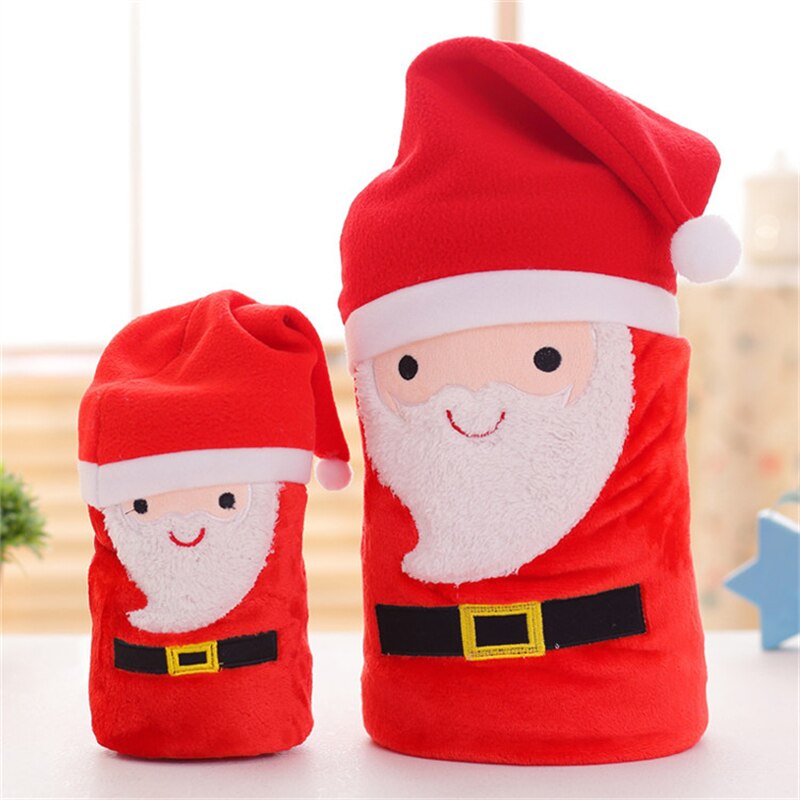 Cute Christmas Present Throw Blanket Lovely Santa Claus Flannel Fleece Sofa Blankets Portable Anti-Pilling Cartoon Shawl Blanket