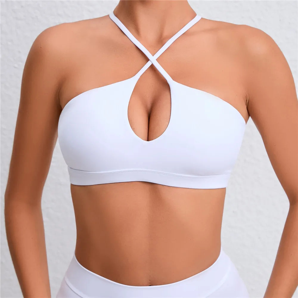 qgtao Hot Girl Hollow Out Running Sports Bra Fitness Yoga Bra Crop Tank Top Underwear Women Vest Shockproof Shirt Jogging Sportswear