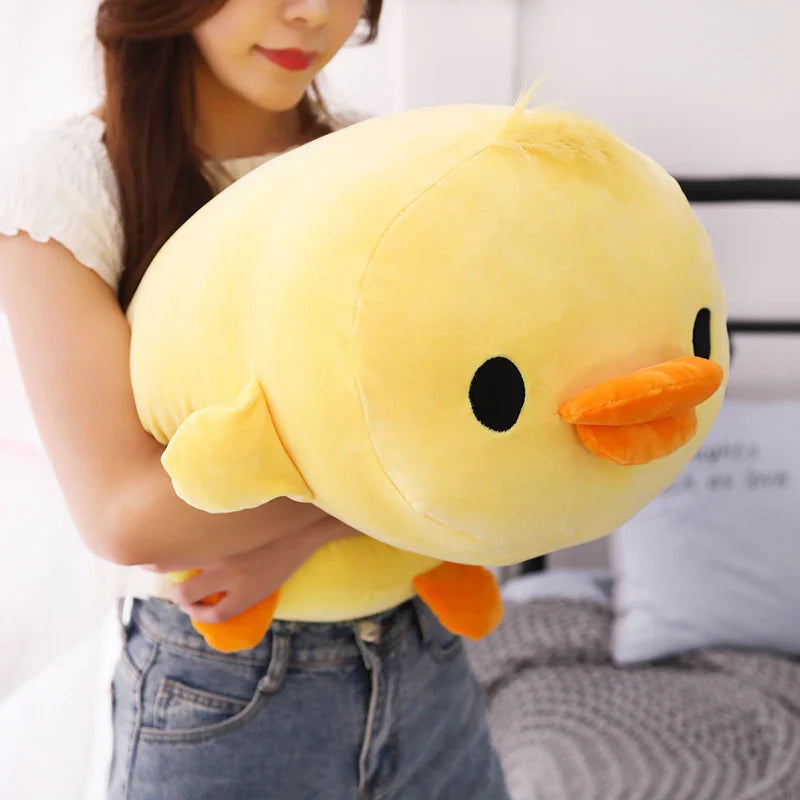 qgtao Cute Down Cotton Lying Duck Stuffed Yellow Duck Plush Toy Soft Children Pillow Cushion Nice Christmas Gifts for Girls Room Decor