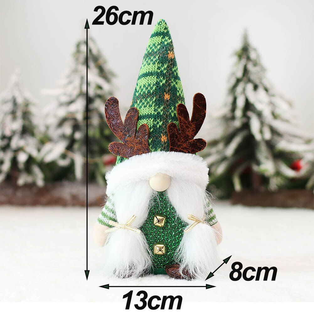Christmas Gnomes Plush Elf Faceless Doll with Bell for Home Decor Handmade Tomte Swedish Gnome Scandinavian Figurine