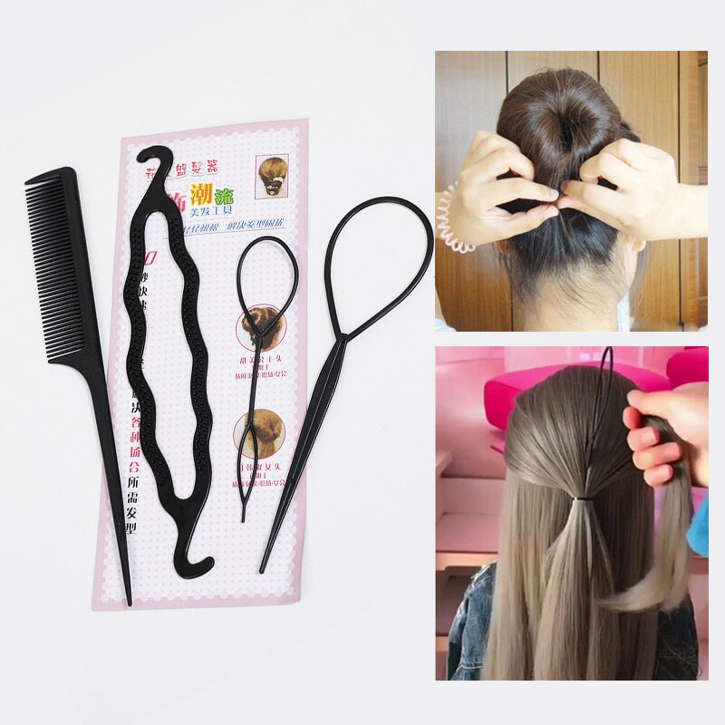 Women Girls Donut Hair Bun Maker Disk Curler Roller Braiding Tool DIY Hair Twist Clip Styling Tools Hairstyle Accessories