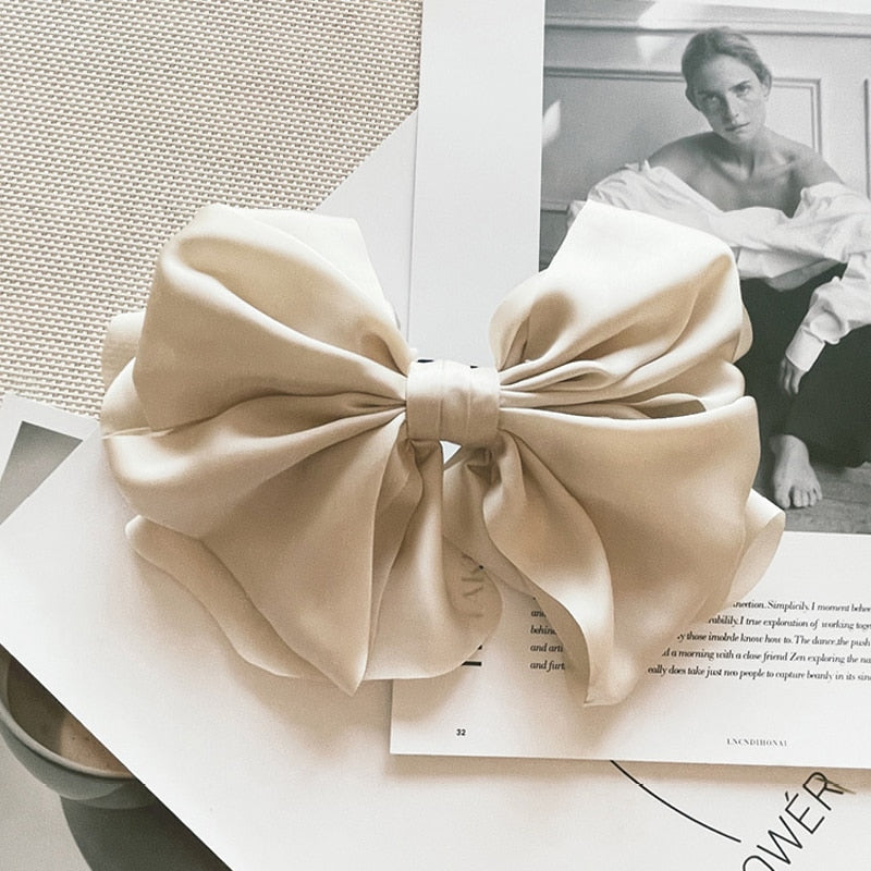 Fashion Hair Bow for Women Ribbon Bow Tie Hairpins Elegant Ladies Hairgrips Headwear Braiding Hair Accessories Hair Clips