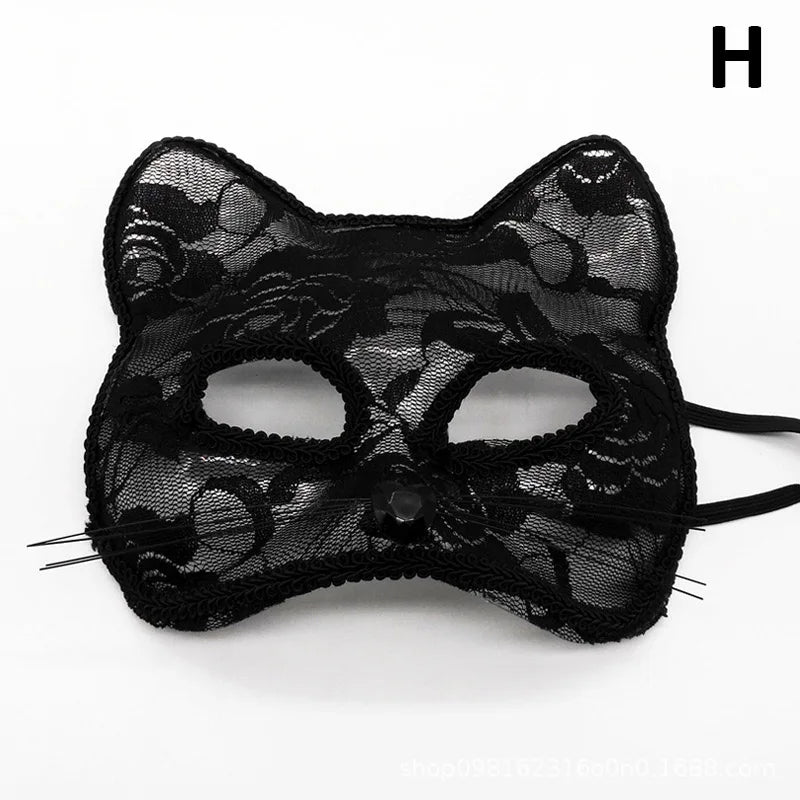 qgtao - Sexy Lace Mask Women Cat Cosplay Supplies Dance Party Performance Masquerade Fox Mask Couple Animal Face Decor Eyes Accessories