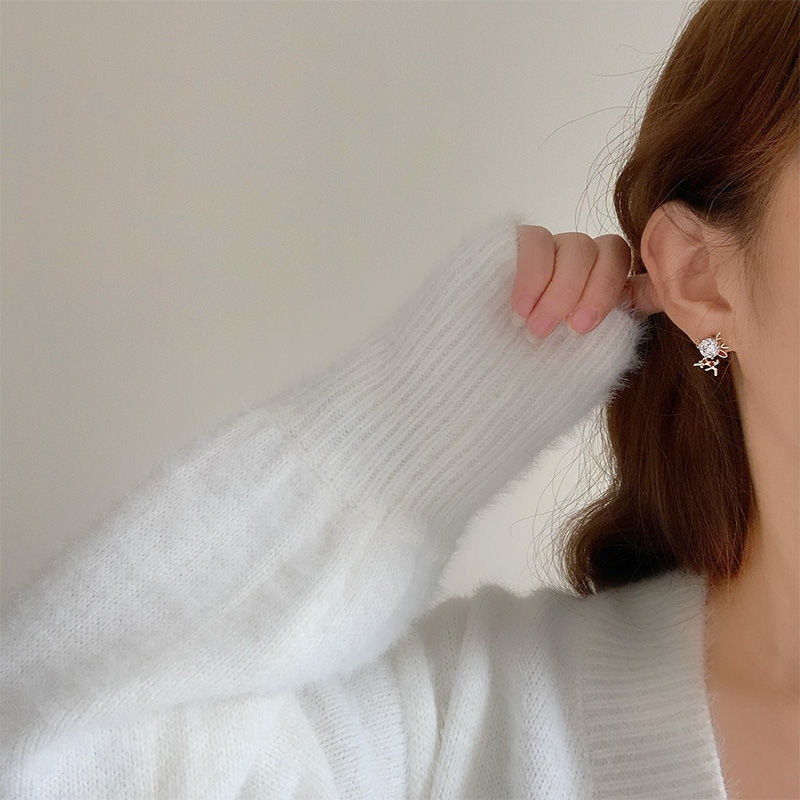 Cute Christmas Elk Dangle Earrings For Women Charm Xmas Deer Star Bowknot Round Ball Drop Earring Girls New Year Party Jewelry