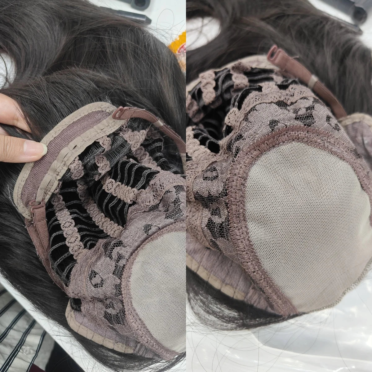 qgtao - Midsummer Wig for Women Long Black Straight Wig Headband Wig Black Brown Center Parting Natural Simulation hair for Daily Use