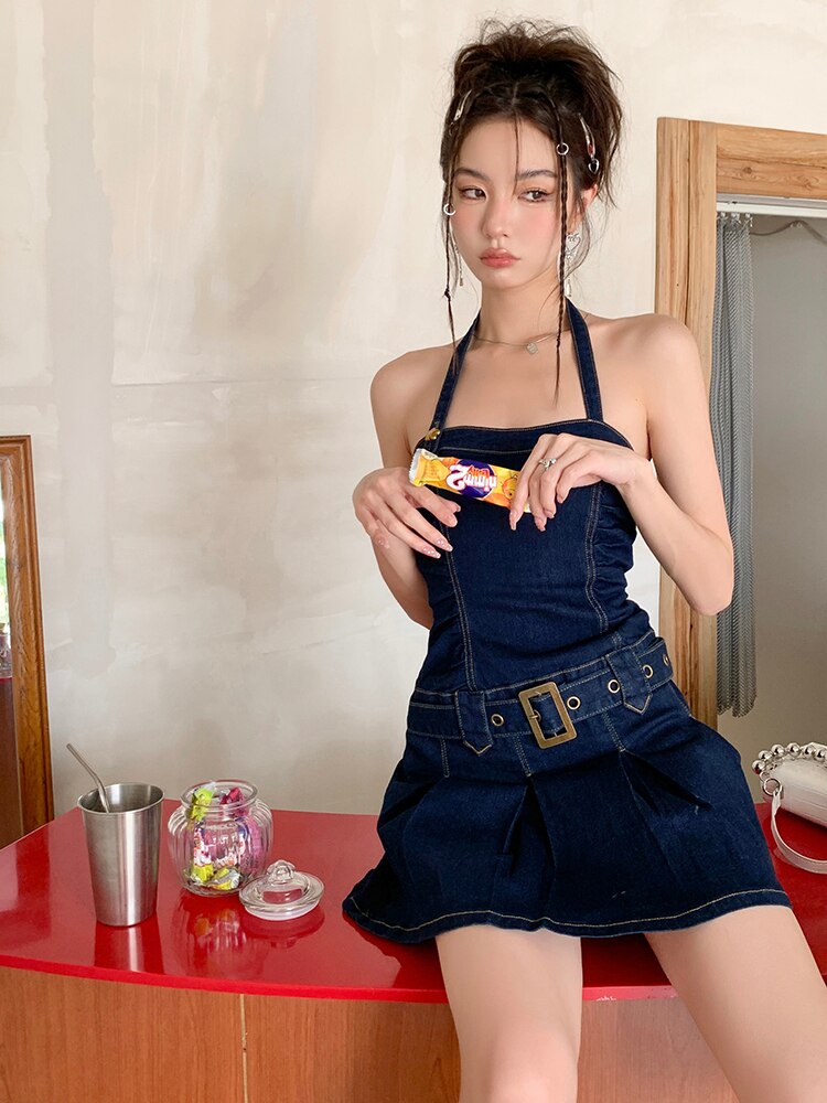 Spaghetti Strap Denim Dress