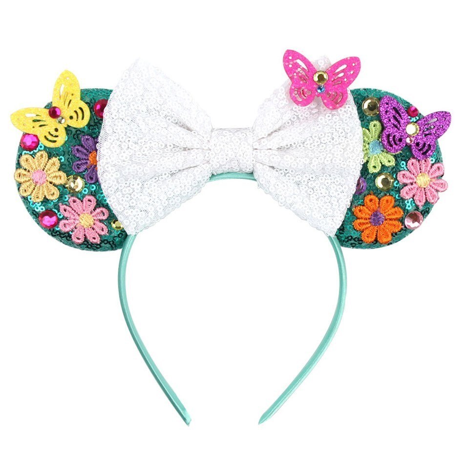 Children Hair Accessories Kids Party Encanto Headband Baby Bridesmaid Mouse Ear Hair Band Teens Wedding Sparkle Sequins Headwear