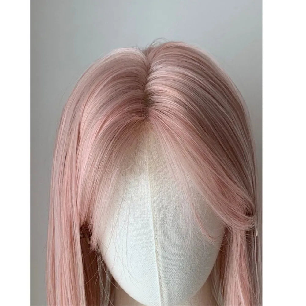 qgtao - Sweet Short Bob Wig for Women Lace Front Wigs Headband Summer Fresh Pink Blonde Short Hair Cosplay Pink Wig Lolita