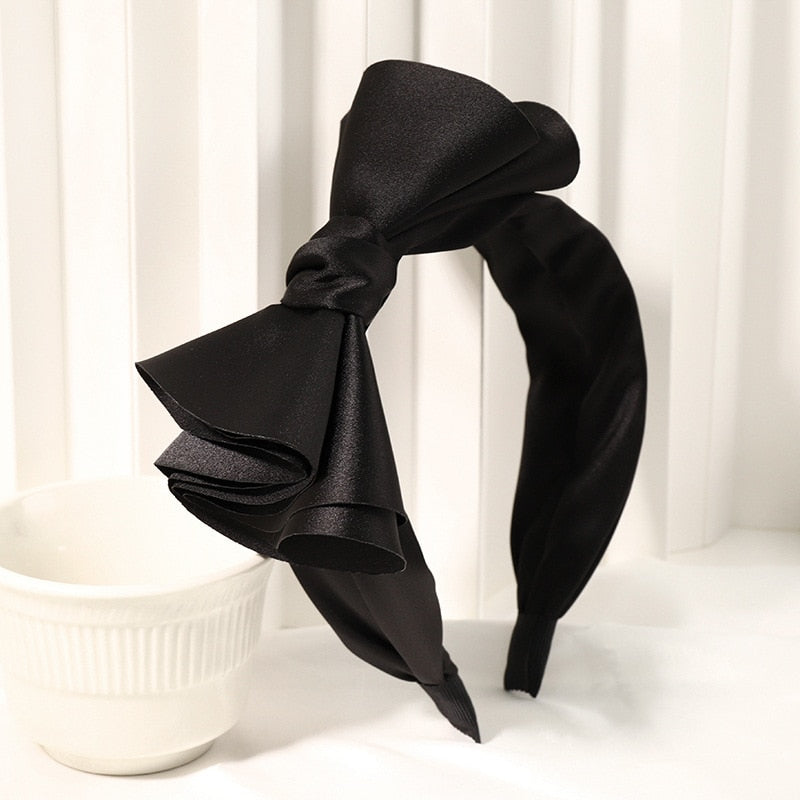 Solid Fabric Satin Hair Scarf Band Hairband for Women Girl Korea Headbands Fashion Accessorie