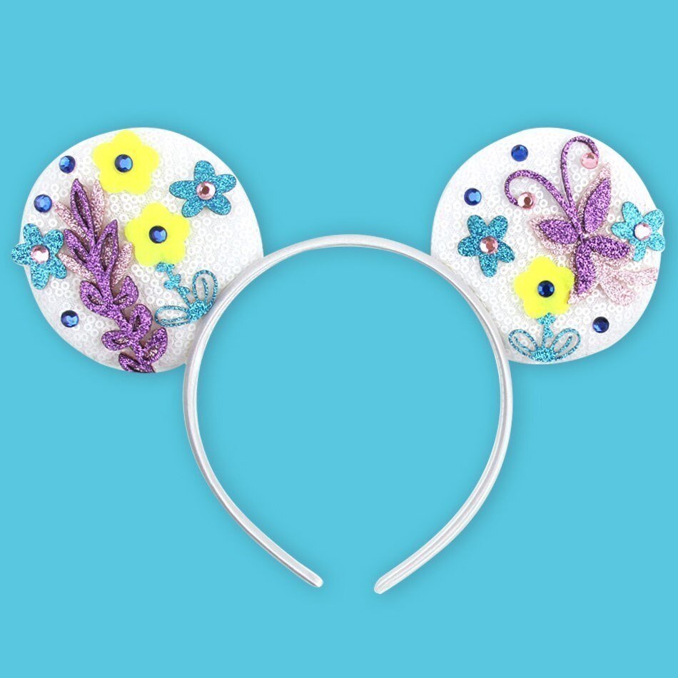 Children Hair Accessories Kids Party Encanto Headband Baby Bridesmaid Mouse Ear Hair Band Teens Wedding Sparkle Sequins Headwear