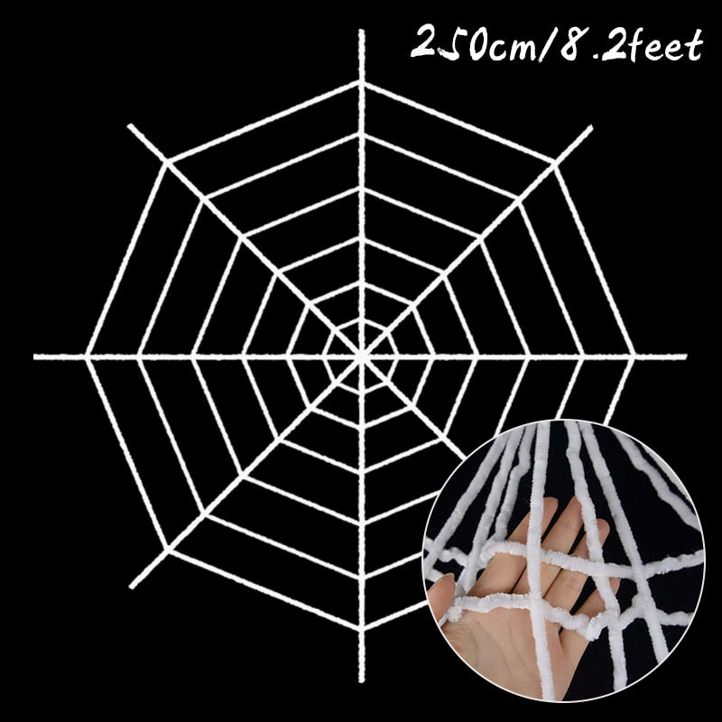 150/200cm Black Scary Giant Spider Huge Spider Web Halloween Decoration for Home Bar Haunted House Props Holiday Outdoor Decor