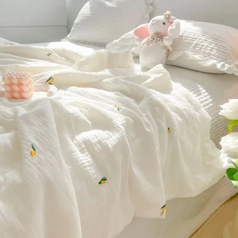 Yeknu Korean Ins Cool Blanket Quilt for Summer Soft And Skin Friendly Cool In Summer For Girl For Baby Double Air Conditioning Quilt