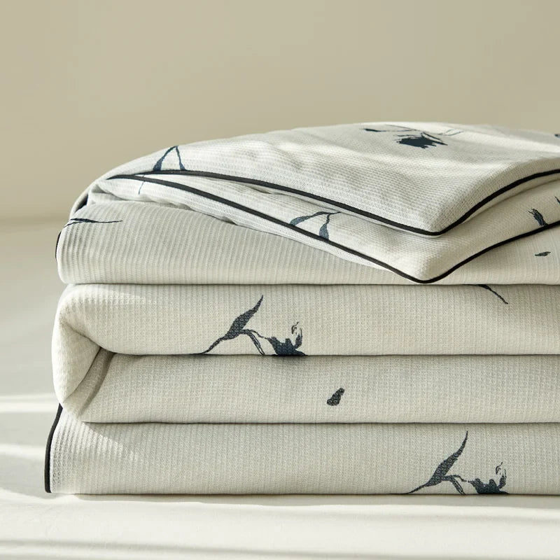 Yeknu Summer Quilt Class A Knitted Aerobic Cotton Printed Soybean Quilt Summer Bedspread Home Textiles