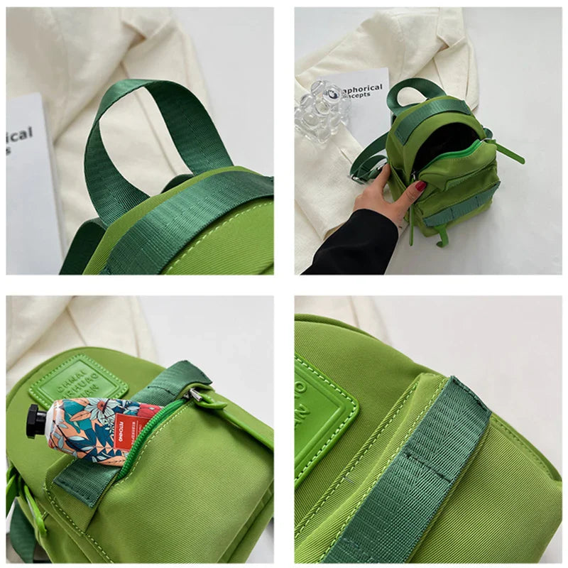 qgtao Mini Backpacks For Women Kawaii School Backpack Girls Green Shoulders Bag Travel Knapsack Crossfit Packbag Korean Purse Ins
