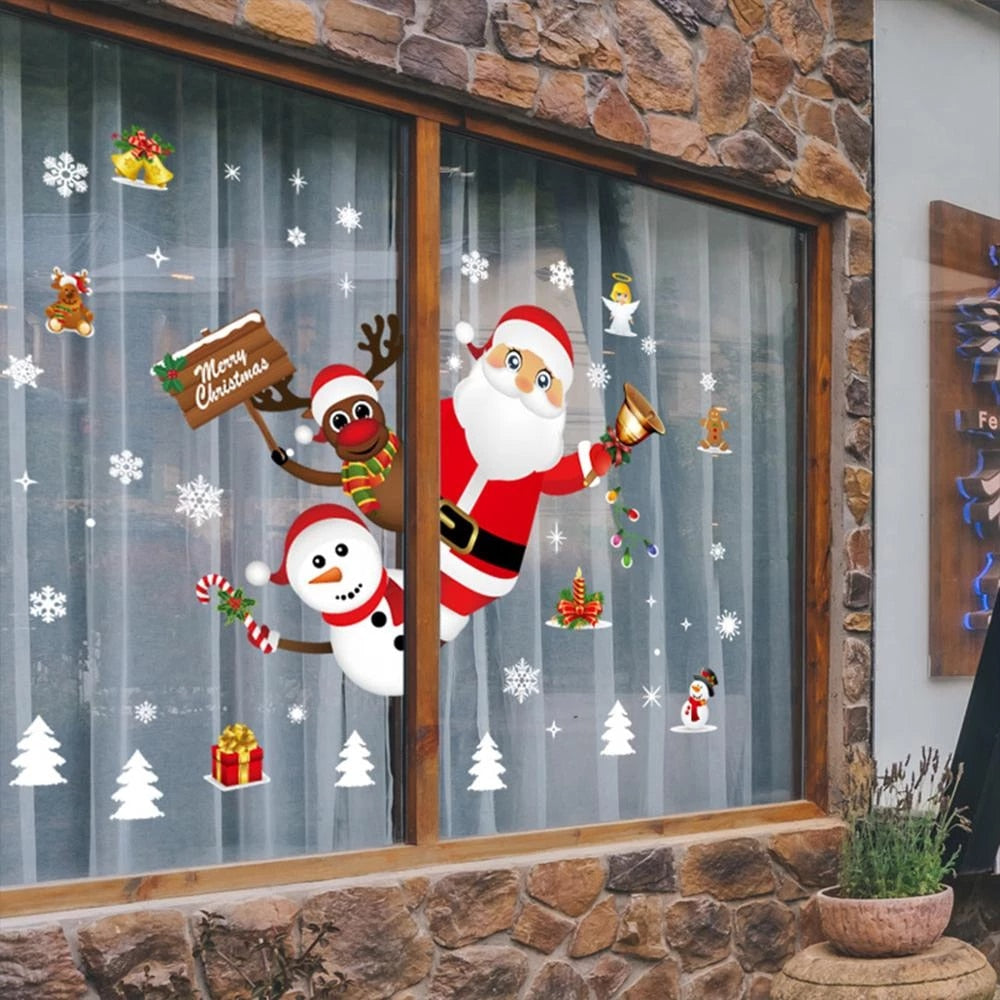 Christmas Wall Window Stickers Marry Christmas Decoration For Home  Christmas Ornaments Xmas Navidad Gift New Year 2023