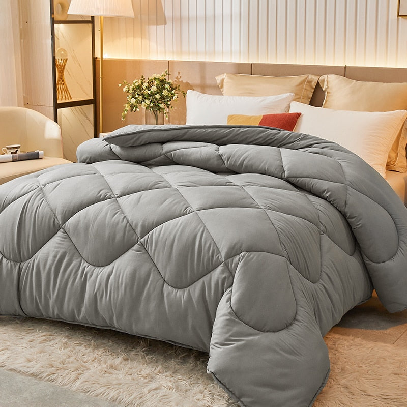 Yeknu Winter Warm Mulberry duvet Soybean fiber Antibacterial quilt luxury double bed decorative blanket Breathable