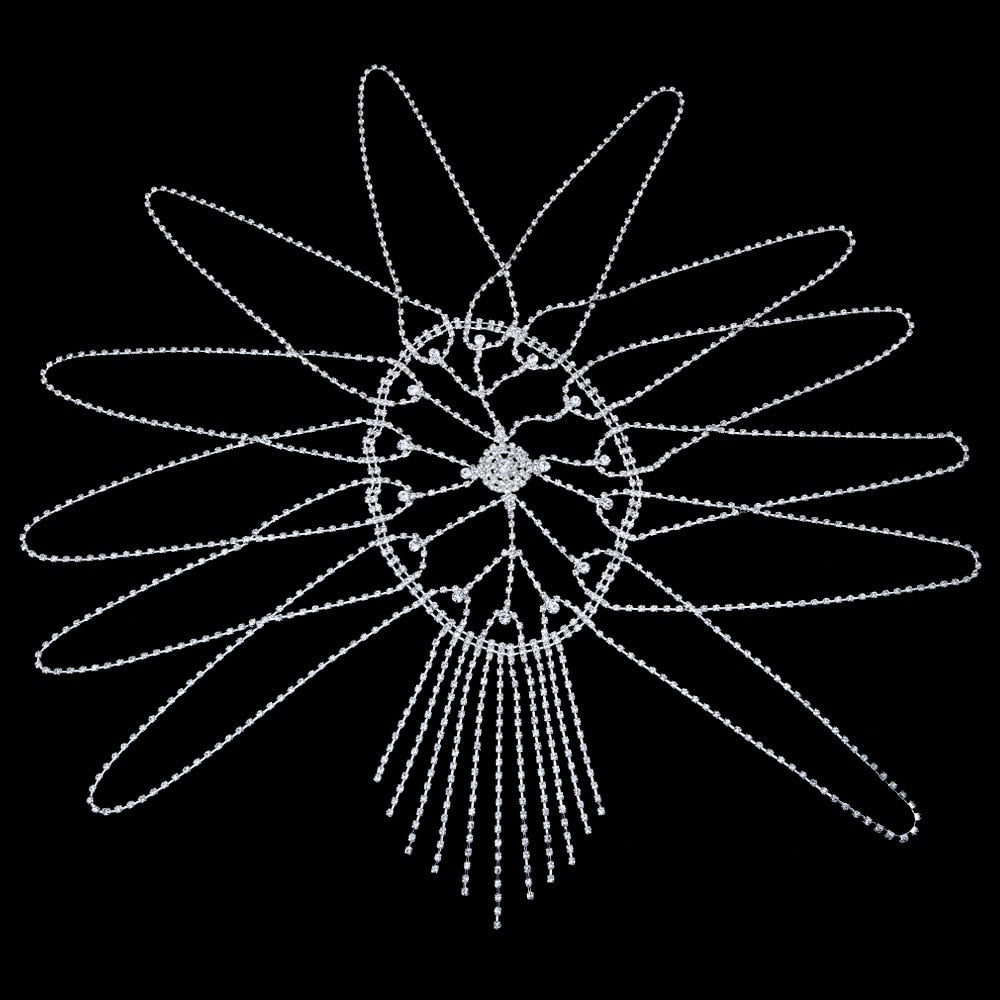 Stonefans Flash Long Tassel Hair Chain Rhinestone Head Chain for Women Nightclub Crystal Headband Hat Bridal Headpiece Jewelry