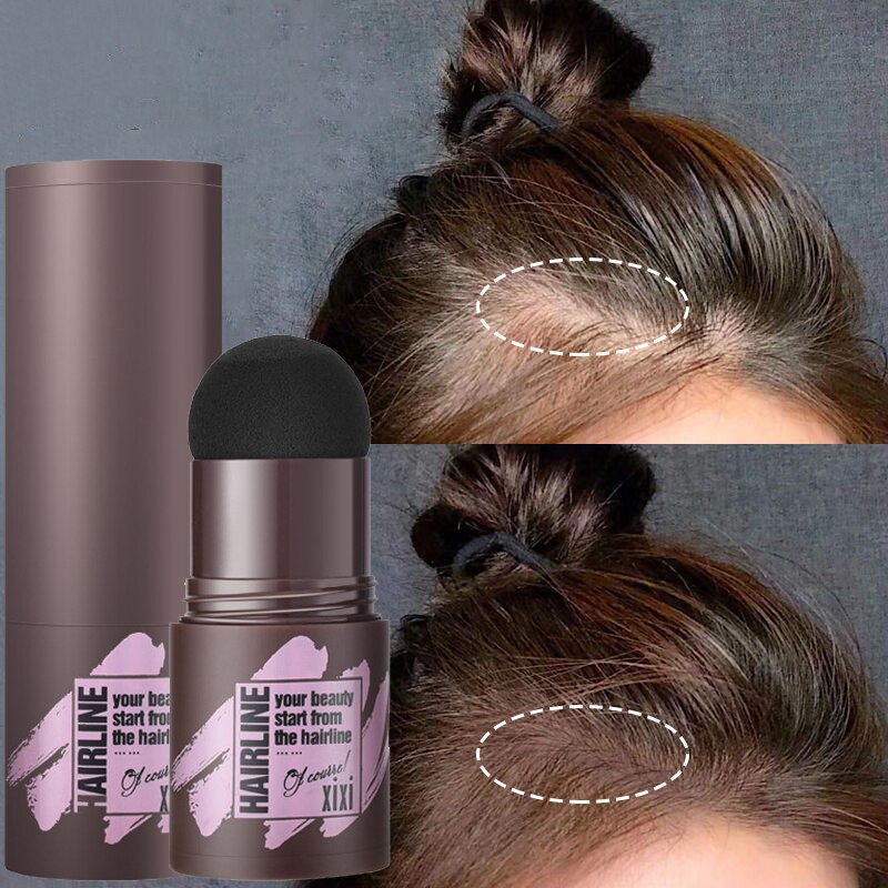 Black Brown Hair Shadow Stick Hairline Contour Powder Natural Instantly Cover Hair Root Edge Shadow Eyebrow Filling Powder 1PCS