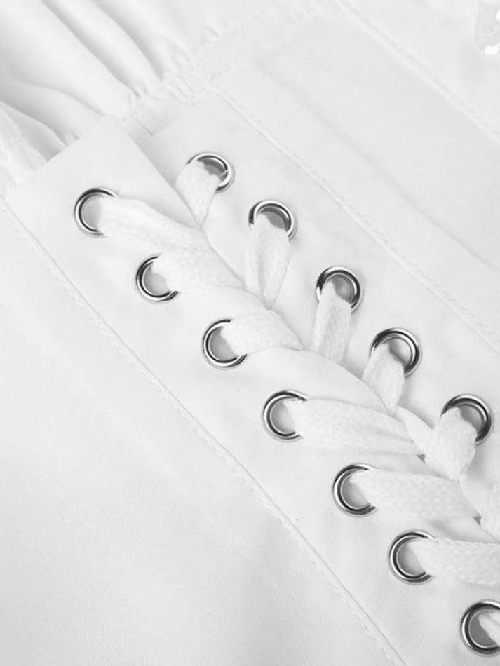 Strap Slim Short Sleeve Blouse