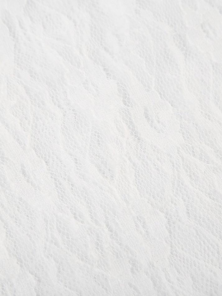 Contrast Trim V Neck Lace Top