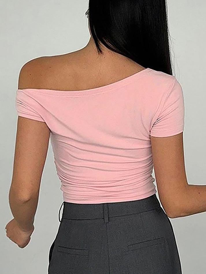 Twisted Asymmetrical Short Sleeve T-shirt