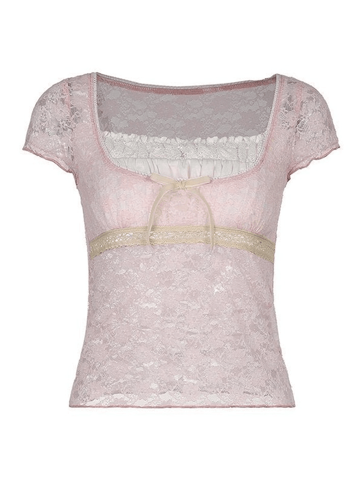 Lace Patchwork Crop Blouse