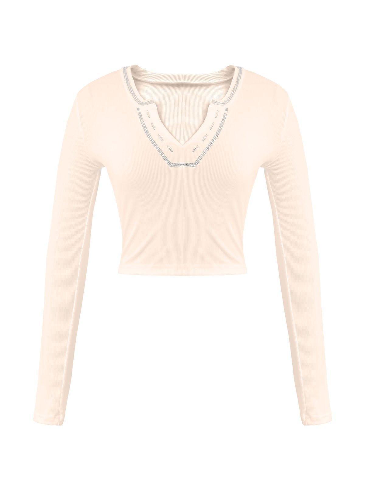 Long Sleeve Ribbed Crop Top