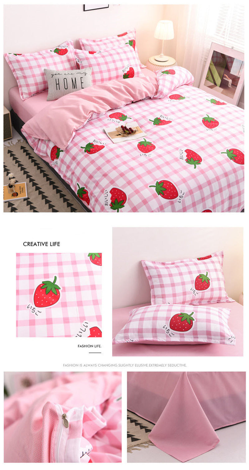Yeknu Floral Printed Home Queen Bedding Set Soft Fresh Comfortable Duvet Cover Set with Sheets Quilt Covers Pillow Cases 3-4 Pcs Sets