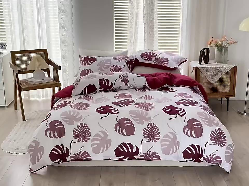 Yeknu Botanical Duvet Cover Bedding Sets Comforter Cover with 1 Duvet Cover or Coverlet,1Sheet,2 Pillowcases for Double/Queen/King(1 Pillowcase for Twin/Single)