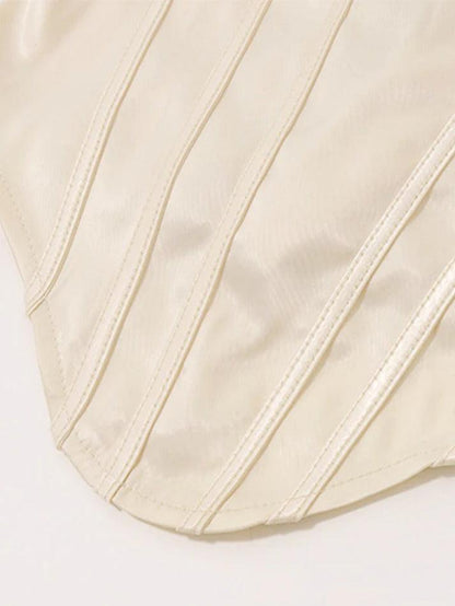 Slim Fit Pearl Strap Corset Top