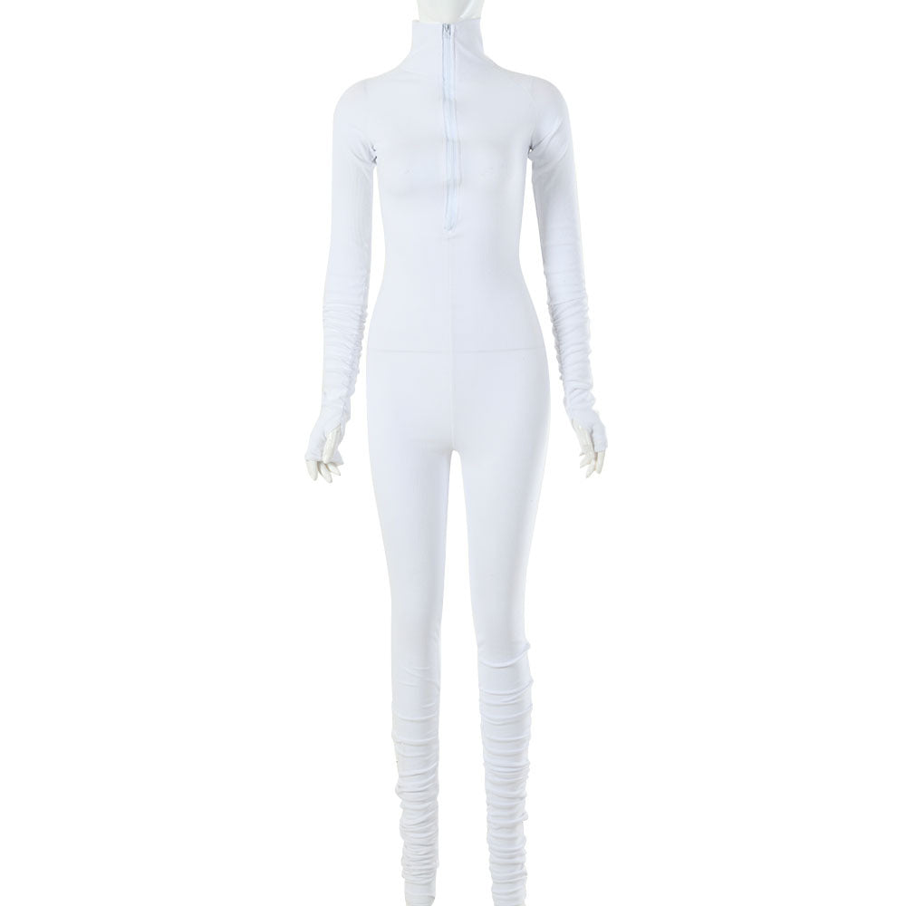 2025  hot-selling   explosion  new women's clothing sexy tight solid color jumpsuit one-piece delivery