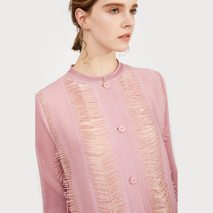 New women's clothing simple stand-up collar single-breasted fashionable and elegant dress slim-fitting and thin pleated women's pleated skirt clothing