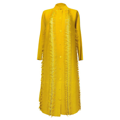 New women's clothing simple stand-up collar single-breasted fashionable and elegant dress slim-fitting and thin pleated women's pleated skirt clothing