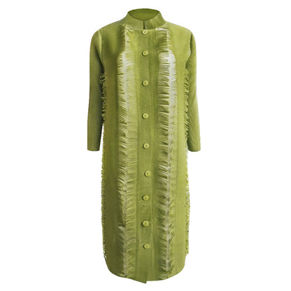 New women's clothing simple stand-up collar single-breasted fashionable and elegant dress slim-fitting and thin pleated women's pleated skirt clothing