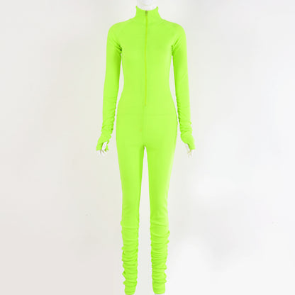 2025  hot-selling   explosion  new women's clothing sexy tight solid color jumpsuit one-piece delivery