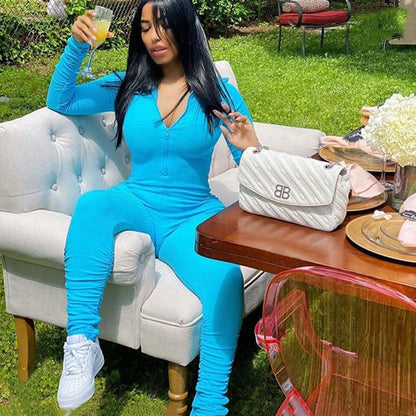 2025  hot-selling   explosion  new women's clothing sexy tight solid color jumpsuit one-piece delivery