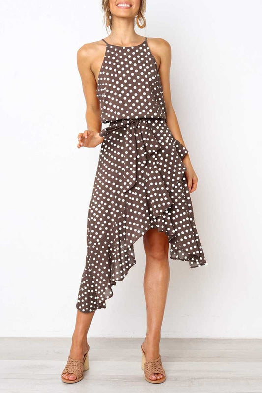 qgtao Irregular Polka Dot Dress (2 Colors)