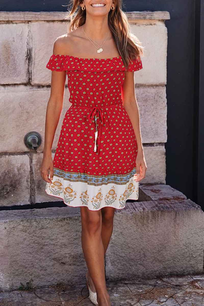 qgtao Bohemian Short Sleeve Dress(3 Colors)