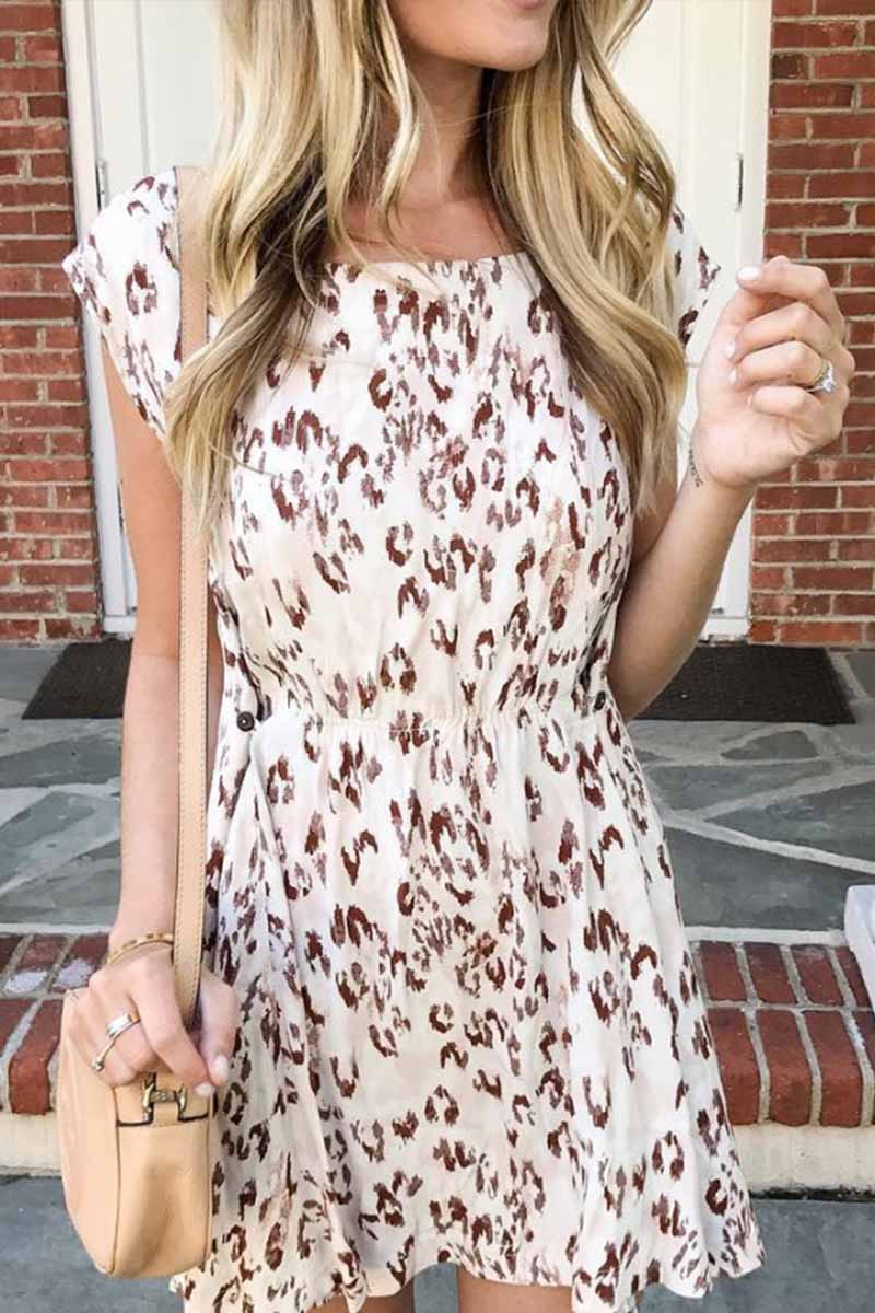 qgtao Summer O Neck Floral Mini Dress