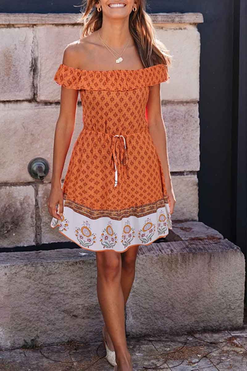 qgtao Bohemian Short Sleeve Dress(3 Colors)