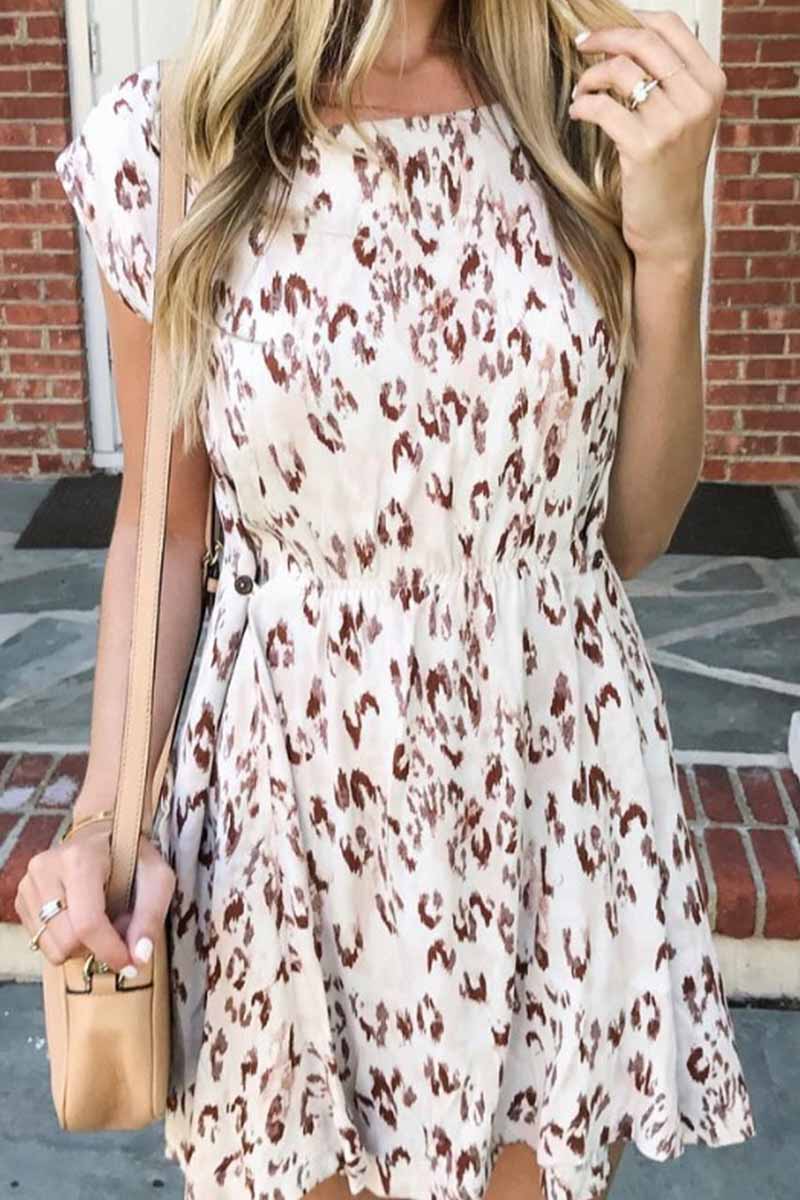 qgtao Summer O Neck Floral Mini Dress