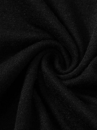 Solid V Neck Slit Trumpet Sleeve Long Sleeve Blouse