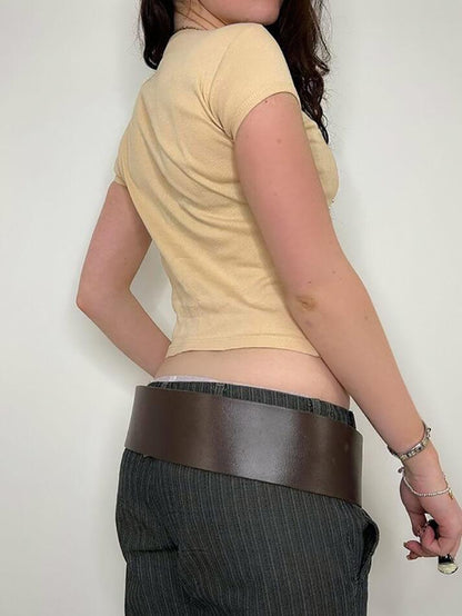 Short Sleeve Rose Print Slim-Fit Crop T-Shirt