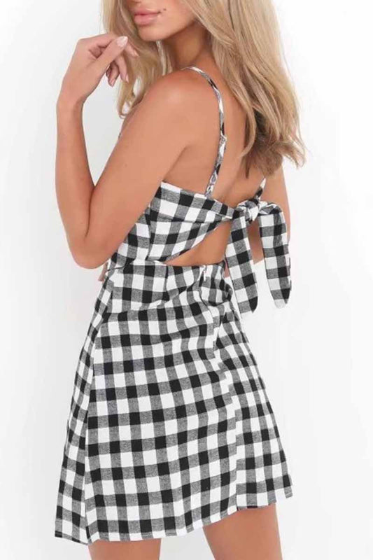 qgtao Sexy Backless Bow Mini Dress