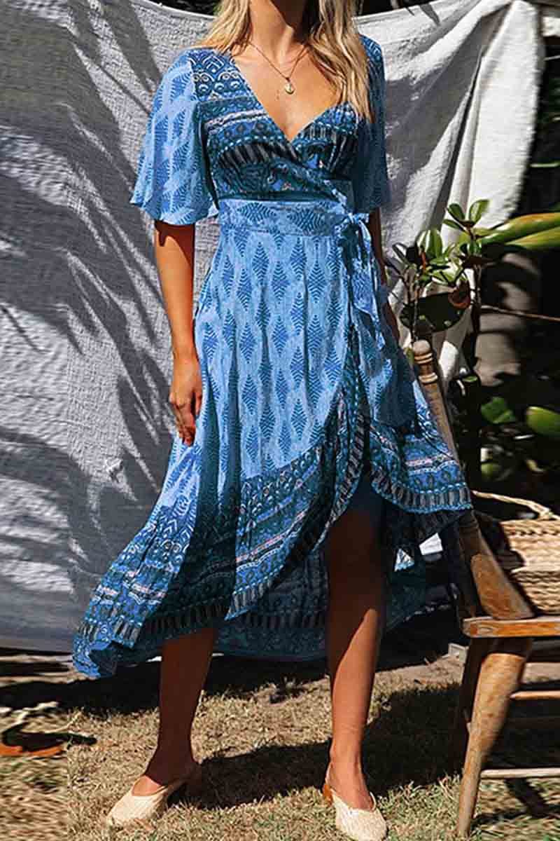 qgtao Bohemian Printed Midi Dress(3 colors)