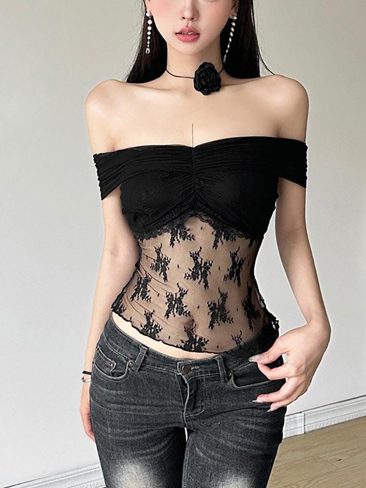 Solid Color Sheer Mesh Top