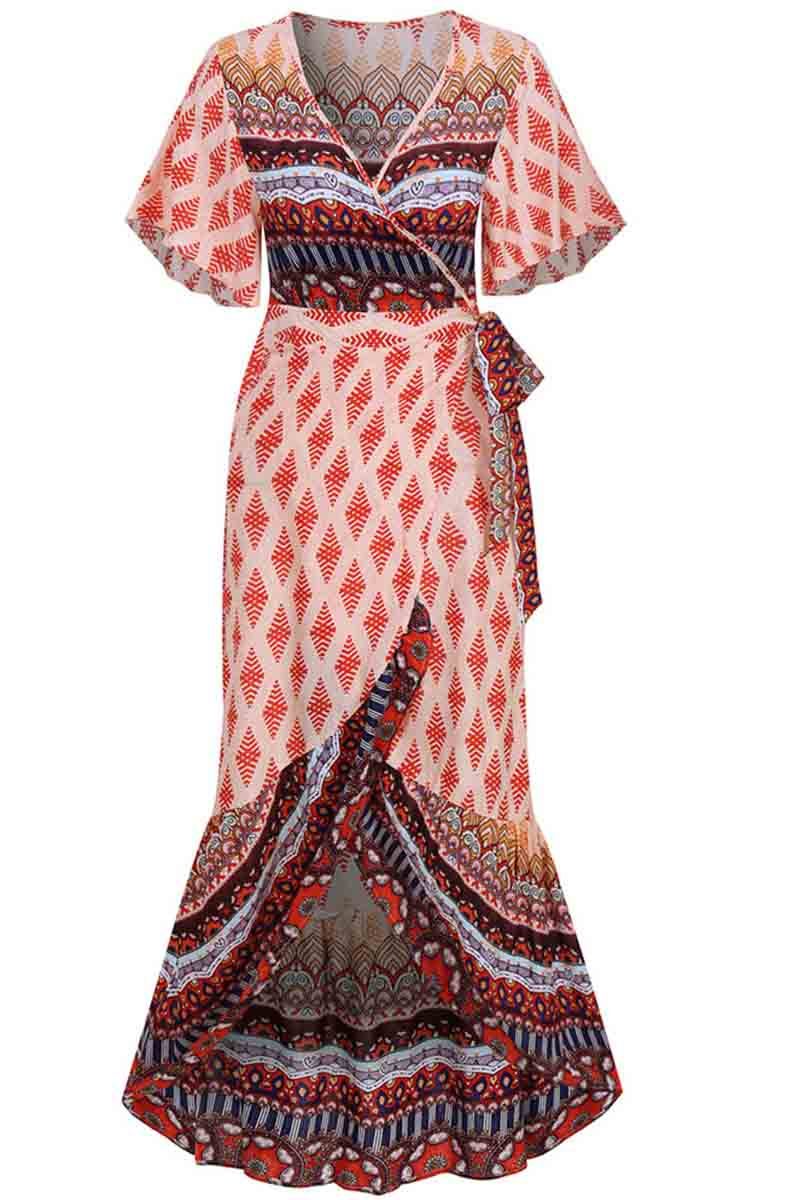 qgtao Bohemian Printed Midi Dress(3 colors)